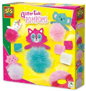 Opakowanie Brokatowe pompony z tiulu