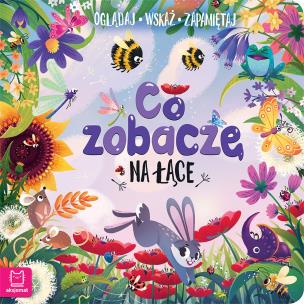 Co zobaczę na łące. Oglądaj, wskaż, zapamiętaj. Autor: Sylwia Kajdana. Multiszop.pl Okładka książki Co zobaczę na łące. Oglądaj, wskaż, zapamiętaj