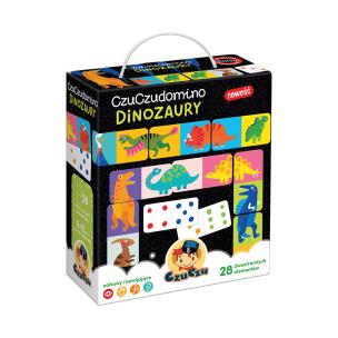 CzuCzu Domino Dinozaury 4+. Autor: Opracowanie zbiorowe. Multiszop.pl Okładka książki CzuCzu Domino Dinozaury 4+