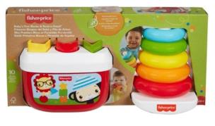 Eko zestaw Pierwsze klocki malucha + piramidka. Wydawca: Fisher-Price. Multiszop.pl Opakowanie Eko zestaw Pierwsze klocki malucha + piramidka