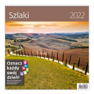 Kalendarz 30 x 30 z naklejkami. Szlaki 2022. Wydawca: Sztuka Rodzinna. Multiszop.pl Opakowanie Kalendarz 30 x 30 z naklejkami. Szlaki 2022