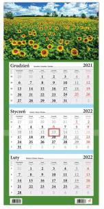 Opakowanie Kalendarz ścienny 2022 trójdzielny LUX Słoneczniki