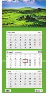 Opakowanie Kalendarz ścienny 2022 trójdzielny Wzgórza
