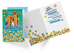 Opakowanie Karnet PR-338 Urodziny 14 chłopiec