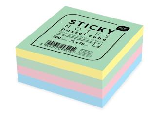 Opakowanie Karteczki samoprzylepne Pastel 75x75mm 300K