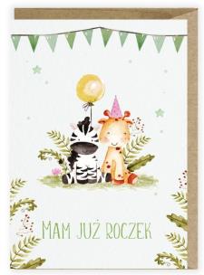 Opakowanie Kartka urodzinowa Roczek Safari K115