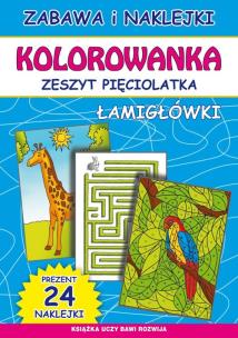 Kolorowanka Zeszyt pięciolatka. Autor: Guzowska Beata, Bindek Marta. Multiszop.pl Okładka książki Kolorowanka Zeszyt pięciolatka