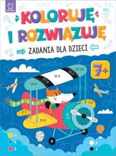 Koloruję i rozwiązuję. Zadania dla dzieci 7+. Autor: Sylwia Kajdana. Multiszop.pl Okładka książki Koloruję i rozwiązuję. Zadania dla dzieci 7+