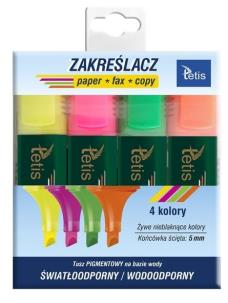 Opakowanie Komplet zakreślaczy 5mm 4 kol KW015-M4