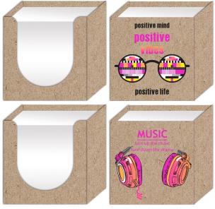 Opakowanie Kostka w kubiku 9x9x9cm biała Kraft Liner Fluo