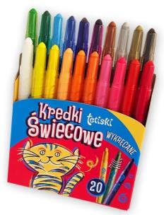Opakowanie Kredki tetiski świecowe wykręcane 20 kol. KT010-AE