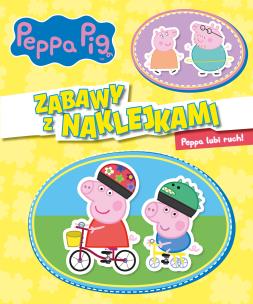 Okładka książki Peppa Pig. Zabawy z naklejkami. Peppa lubi ruch!