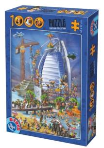 Opakowanie Puzzle 1000 Budowa hotelu Burj Al Arab w ZEA