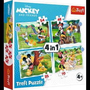 Opakowanie Puzzle 4w1 Fajny dzień Mickiego 34604