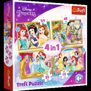 Puzzle 4w1 Szczęśliwy dzień 34385. Wydawca: Trefl PAP. Multiszop.pl Opakowanie Puzzle 4w1 Szczęśliwy dzień 34385