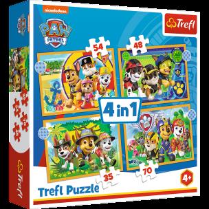 Opakowanie Puzzle 4w1 Wakacyjny Psi Patroll 34395