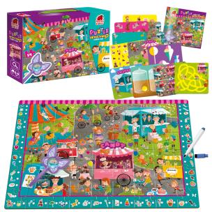 Opakowanie Puzzle 54 z grą edukacyjną i lupą Detective candy fair RK1080-06