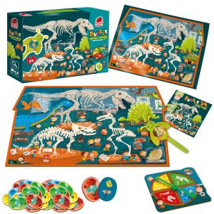 Opakowanie Puzzle 54 z grą edukacyjną i lupą Detective dino museum RK1080-05