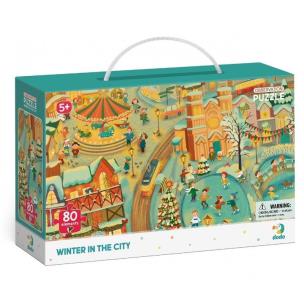 Puzzle obserwacyjne 80 Zima w mieście. Wydawca: Dodo. Multiszop.pl Opakowanie Puzzle obserwacyjne 80 Zima w mieście
