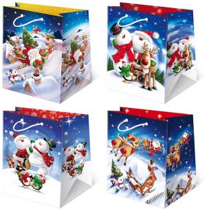 Opakowanie Torebki ozdobne BN T-16L set S-33 Mikołaj i Bałwanek 10 sztuk