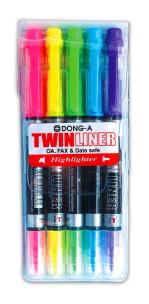 Opakowanie Zakreślacz dwustronny 5 kolorów DONG-A