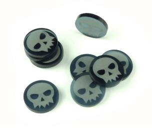 Opakowanie Znaczniki akryl grafit śmierć okrągłe 20x3mm 10szt