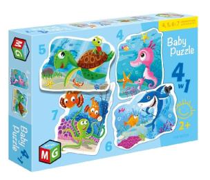 Baby Puzzle 4w1 Pod wodą. Wydawca: MULTIGRA. Multiszop.pl Opakowanie Baby Puzzle 4w1 Pod wodą