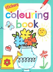 Okładka książki Coloring book z naklejkami kwiaty