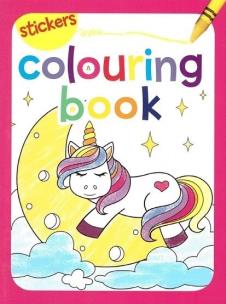 Okładka książki Colouring book z naklejkami. Jednorożec