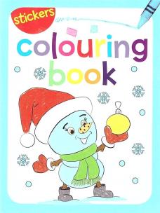 Okładka książki Colouring book z naklejkami. Zima