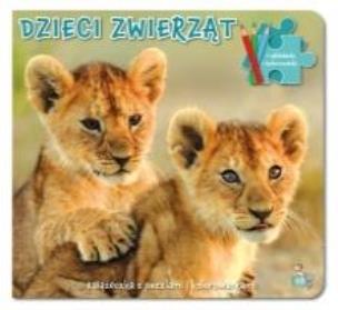 Okładka książki Dzieci zwierząt. Książeczka z puzzlami i kolor.