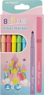 Opakowanie Flamastry KEYROAD FIBER MARKER 8 kolorów