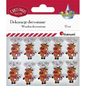 Opakowanie Guziki drewniane renifery 10szt