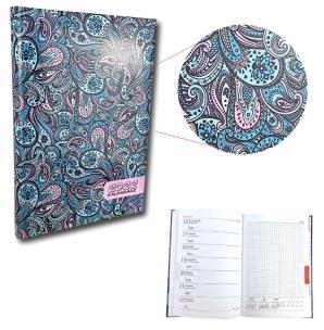 Opakowanie Kalendarz 2022 A5 tygodniowy UV Paisley Turkus