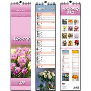 Opakowanie Kalendarz 2022 paskowy 13 planszowy Kwiaty
