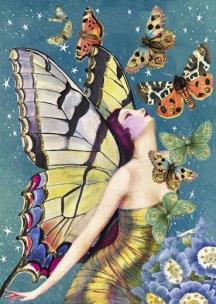 Opakowanie Karnet B6 brokat z kopertą Ćmy