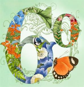 Opakowanie Karnet kwadrat z kopertą Urodziny 60