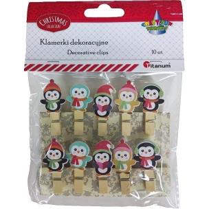 Opakowanie Klamerki drewniane pingwiny mix 10szt