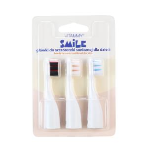 Opakowanie Końcówki do szczoteczki VITAMMY SMILE zestaw I (miś polarny, czarny kot, pies) 3 szt.