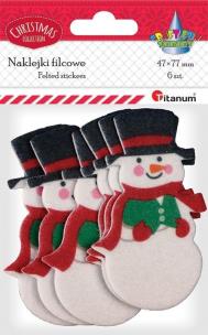 Opakowanie Naklejki filcowe bałwanki 6szt