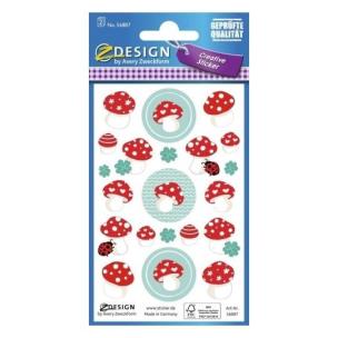 Opakowanie Naklejki papierowe - muchomorki