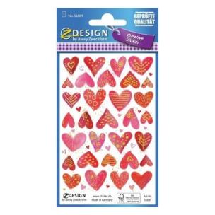 Opakowanie Naklejki papierowe wytłaczane - Serca