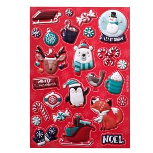 Opakowanie Naklejki wypukłe dekoracyjne 21x29cm. Czerwone