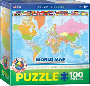 Opakowanie Puzzle 100 Smartkids World Map 6100-1271