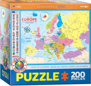 Opakowanie Puzzle 200 Smartkids Map of Europa 6200-5374