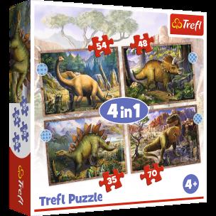 Opakowanie Puzzle 4w1 Ciekawe Dinozaury 34383