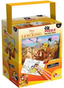 Puzzle mini 24 dwustronne w tubie Król Lew. Wydawca: Lisciani. Multiszop.pl Opakowanie Puzzle mini 24 dwustronne w tubie Król Lew