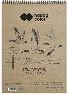 Szkicownik na spirali A4/80K Ptaki HAPPY COLOR. Wydawca: GDD. Multiszop.pl Opakowanie Szkicownik na spirali A4/80K Ptaki HAPPY COLOR