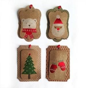 Opakowanie Tagi do podpisywania prezentów z dekoracją 3D - kpl.8szt.