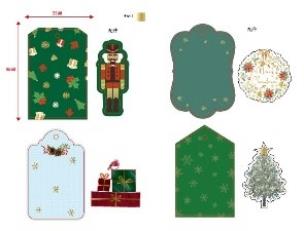 Opakowanie Tagi do podpisywania prezentów z dekoracją 3D - kpl.8szt.